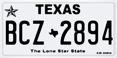 TX license plate BCZ2894