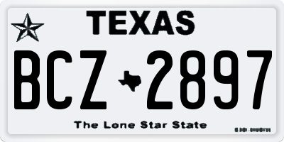 TX license plate BCZ2897
