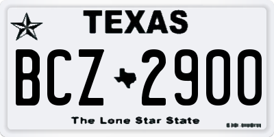 TX license plate BCZ2900
