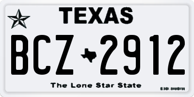 TX license plate BCZ2912