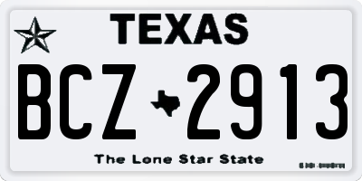 TX license plate BCZ2913