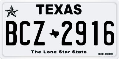 TX license plate BCZ2916