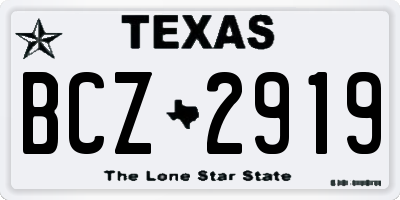 TX license plate BCZ2919