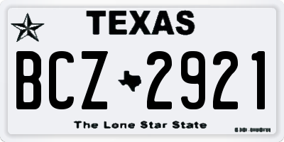 TX license plate BCZ2921