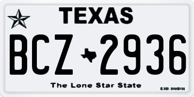 TX license plate BCZ2936