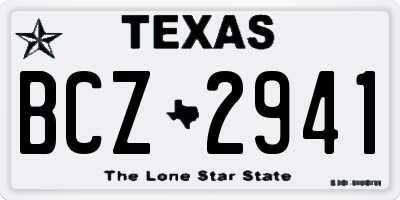 TX license plate BCZ2941