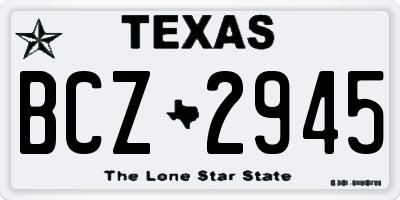 TX license plate BCZ2945