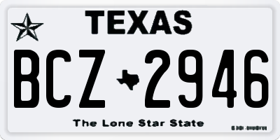TX license plate BCZ2946