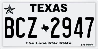 TX license plate BCZ2947