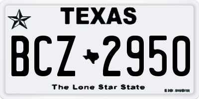 TX license plate BCZ2950