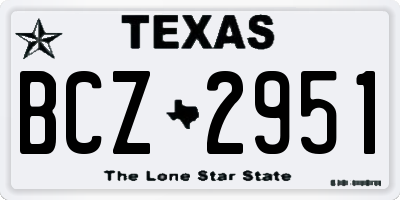 TX license plate BCZ2951