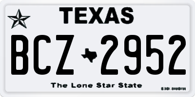 TX license plate BCZ2952