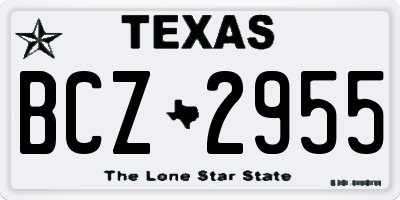 TX license plate BCZ2955