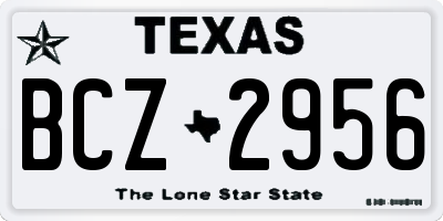 TX license plate BCZ2956