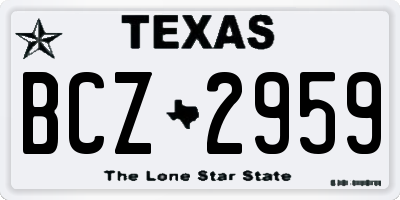 TX license plate BCZ2959