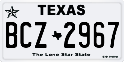 TX license plate BCZ2967