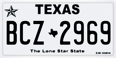 TX license plate BCZ2969