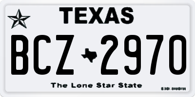 TX license plate BCZ2970