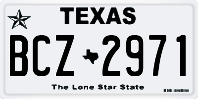 TX license plate BCZ2971