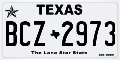 TX license plate BCZ2973