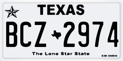 TX license plate BCZ2974