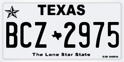 TX license plate BCZ2975