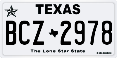 TX license plate BCZ2978