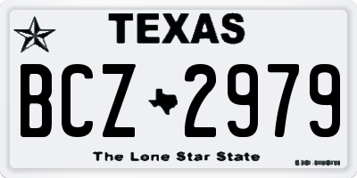 TX license plate BCZ2979