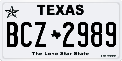 TX license plate BCZ2989