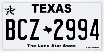 TX license plate BCZ2994