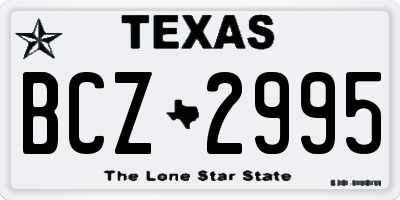 TX license plate BCZ2995