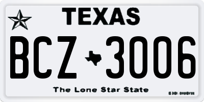 TX license plate BCZ3006