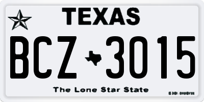 TX license plate BCZ3015