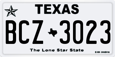 TX license plate BCZ3023