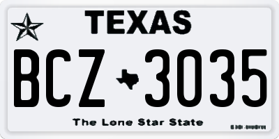 TX license plate BCZ3035