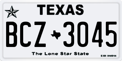 TX license plate BCZ3045