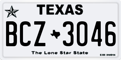 TX license plate BCZ3046