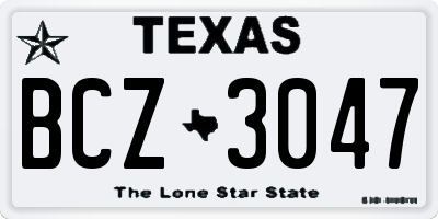 TX license plate BCZ3047