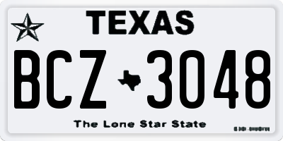 TX license plate BCZ3048