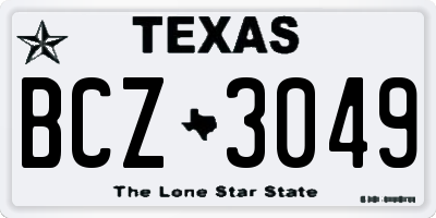 TX license plate BCZ3049