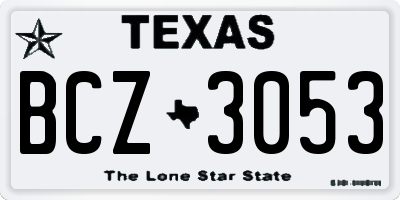 TX license plate BCZ3053