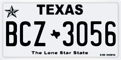 TX license plate BCZ3056