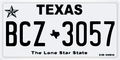 TX license plate BCZ3057