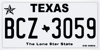 TX license plate BCZ3059