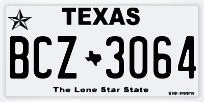 TX license plate BCZ3064