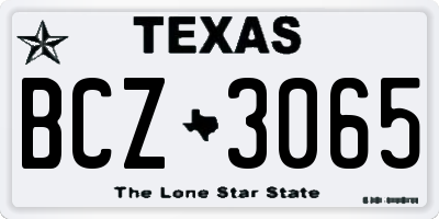 TX license plate BCZ3065