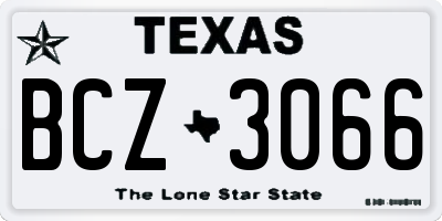 TX license plate BCZ3066