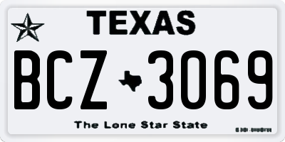 TX license plate BCZ3069