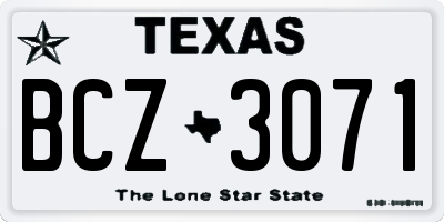 TX license plate BCZ3071