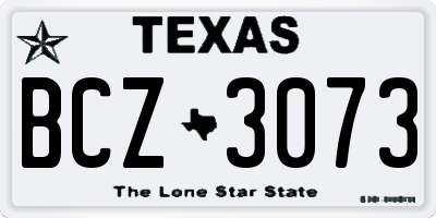 TX license plate BCZ3073